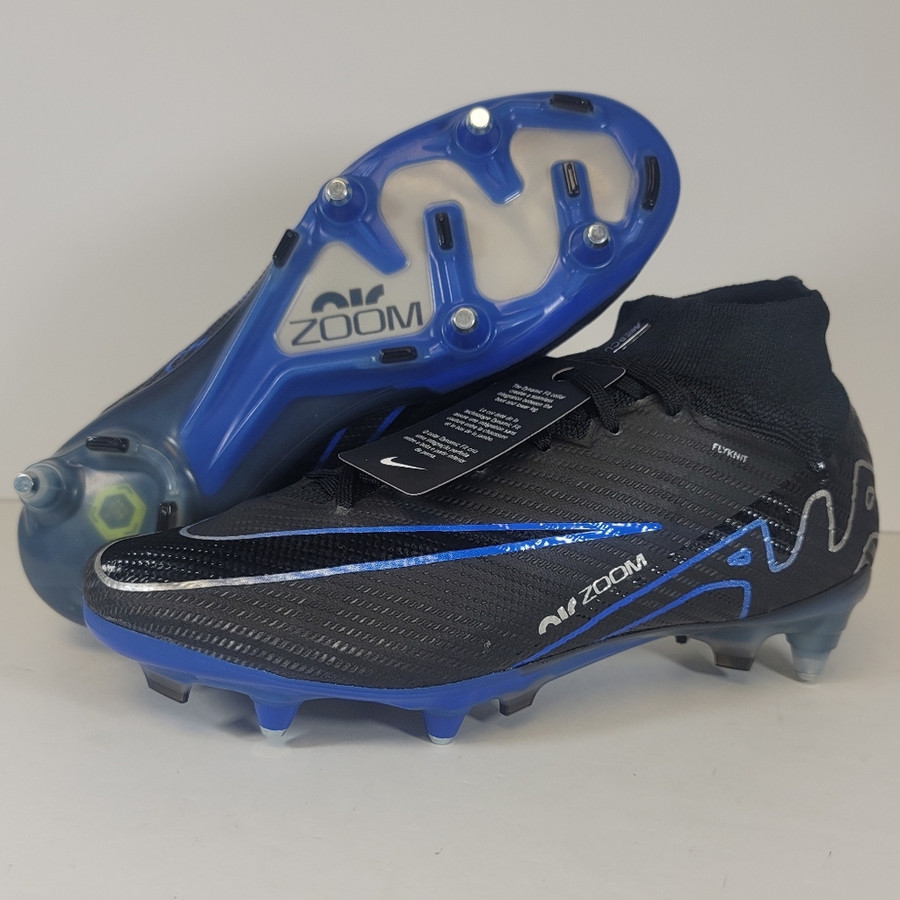 Nike Mens Zoom Superfly 9 Elite SG-PRO Soccer Cleats Black/Blue DJ5166-040
